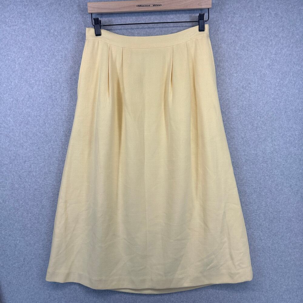 Appleseed's Skirt Womens Size 10 Yellow Rayon Blend A-Line Midi Comfort
